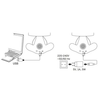 LED Stmievateľná detská dotyková lampička FANCY LED/2,5W/3,7V 1200 mAh čierna/červená