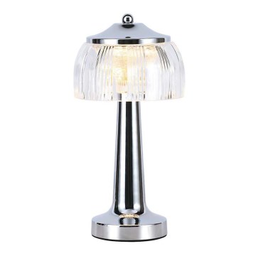 LED Stmievateľná dobíjacia dotyková stolná lampa LED/1W/5V 3000-6000K 1800 mAh lesklý chróm