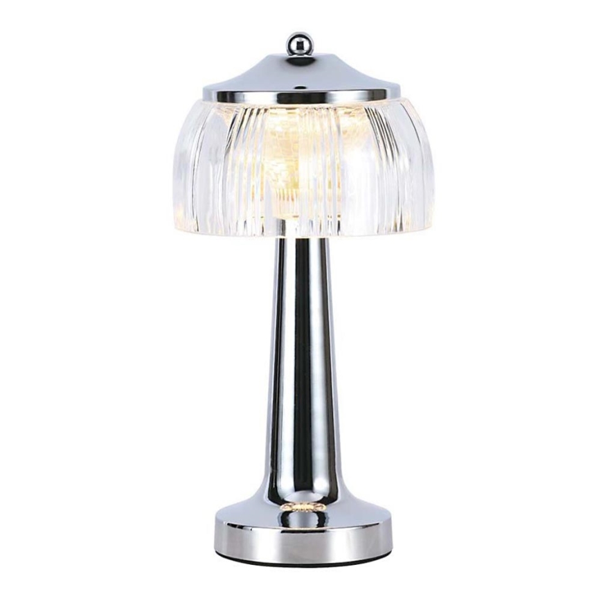 LED Stmievateľná dobíjacia dotyková stolná lampa LED/1W/5V 3000-6000K 1800 mAh lesklý chróm