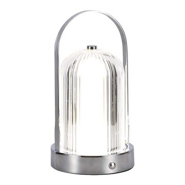 LED Stmievateľná dobíjacia dotyková stolná lampa LED/1W/5V 3000-6000K 1800 mAh matný chróm