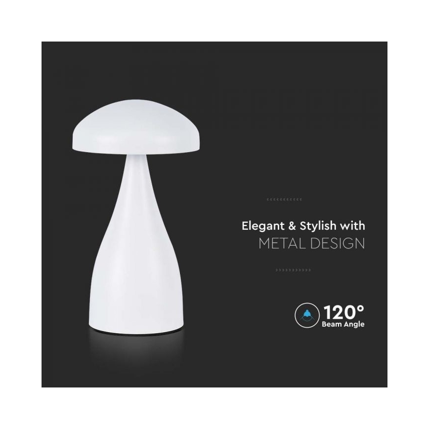LED Stmievateľná dobíjacia dotyková stolná lampa LED/1W/5V 3000-6000K 1800 mAh biela