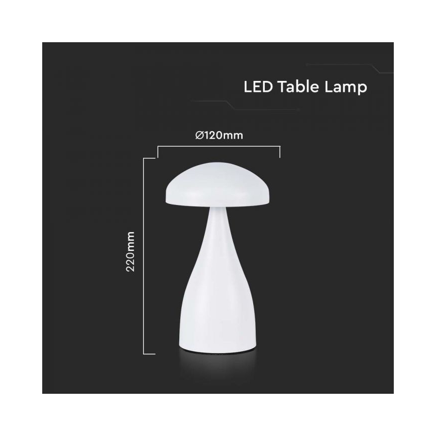 LED Stmievateľná dobíjacia dotyková stolná lampa LED/1W/5V 3000-6000K 1800 mAh biela
