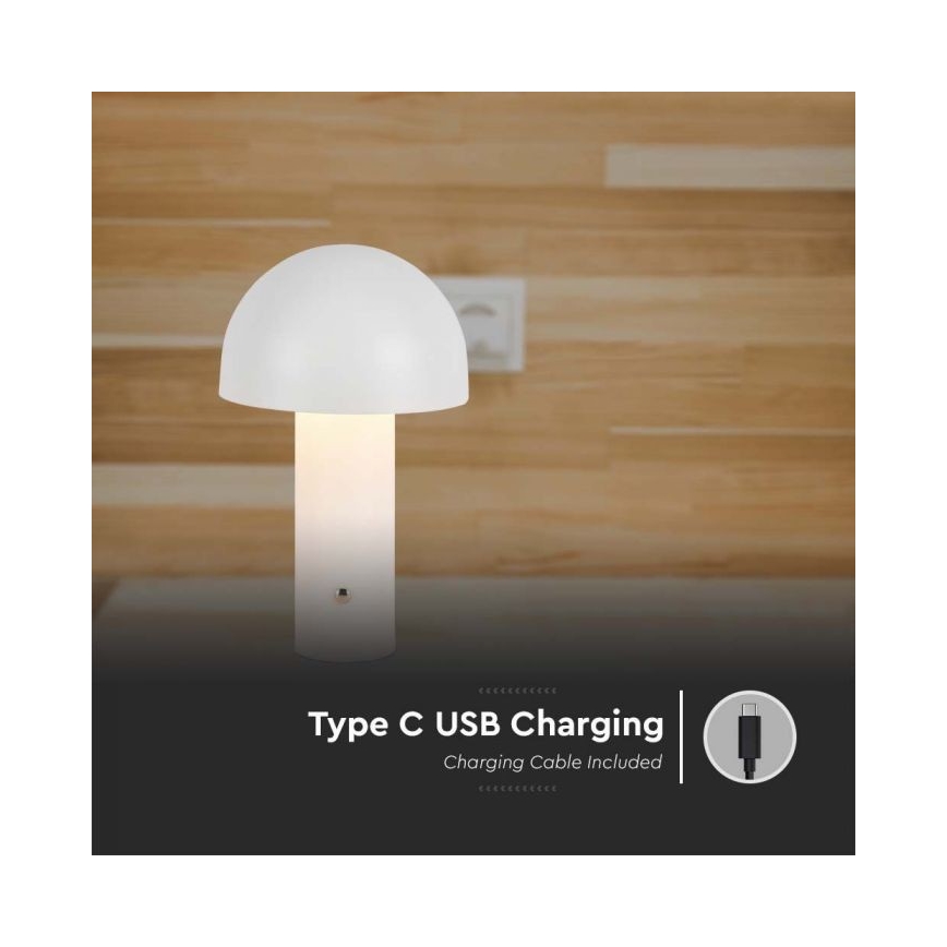 LED Stmievateľná dobíjacia dotyková stolná lampa LED/1W/5V 3000-6000K 1800 mAh biela