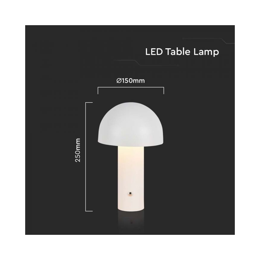 LED Stmievateľná dobíjacia dotyková stolná lampa LED/1W/5V 3000-6000K 1800 mAh biela