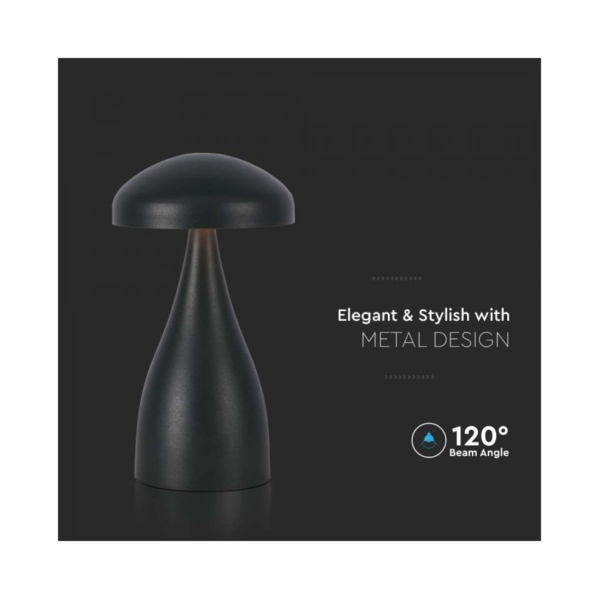 LED Stmievateľná dobíjacia dotyková stolná lampa LED/1W/5V 3000-6000K 1800 mAh čierna