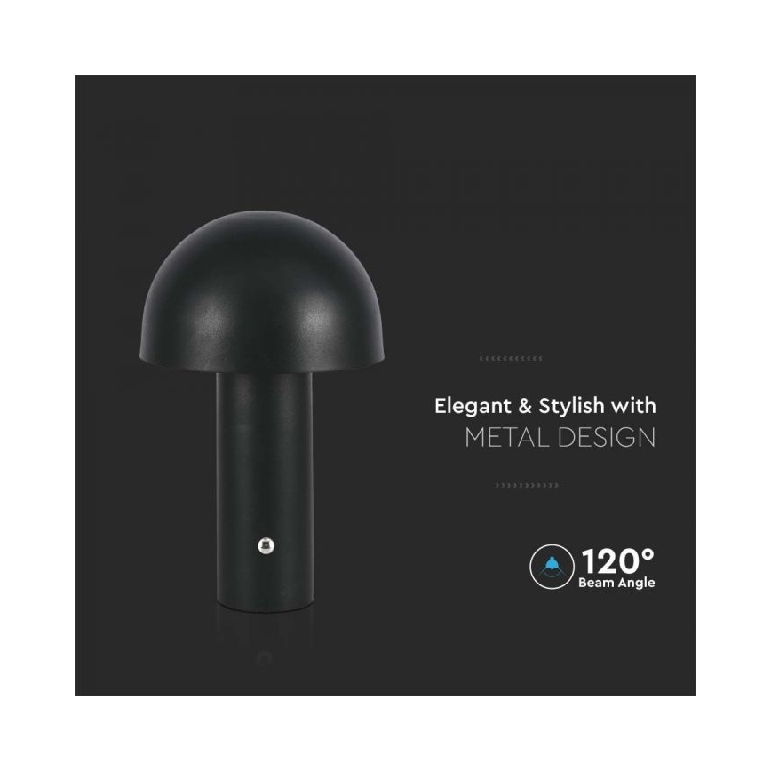 LED Stmievateľná dobíjacia dotyková stolná lampa LED/1W/5V 3000-6000K 1800 mAh čierna