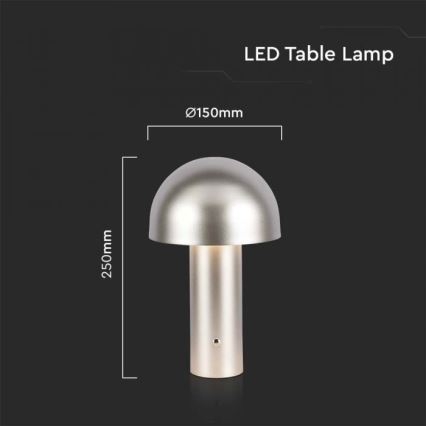 LED Stmievateľná dobíjacia dotyková stolná lampa LED/1W/5V 3000-6000K 1800 mAh zlatá