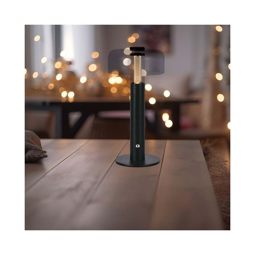 LED Stmievateľná dobíjacia dotyková stolná lampa LED/1W/5V 3000K 1800 mAh čierna