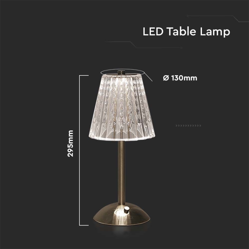 LED Stmievateľná nabíjacia dotyková stolná lampa LED/2,4W/5V 3000-6000K 1800 mAh lesklý chróm