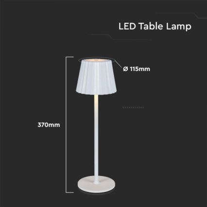 LED Stmievateľná dobíjacia dotyková stolná lampa LED/4W/5V 3000-6000K 1800 mAh biela