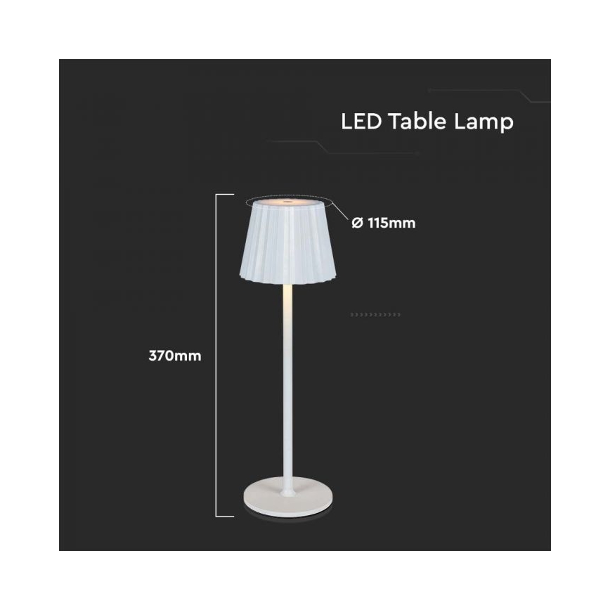 LED Stmievateľná dobíjacia dotyková stolná lampa LED/4W/5V 3000-6000K 1800 mAh biela