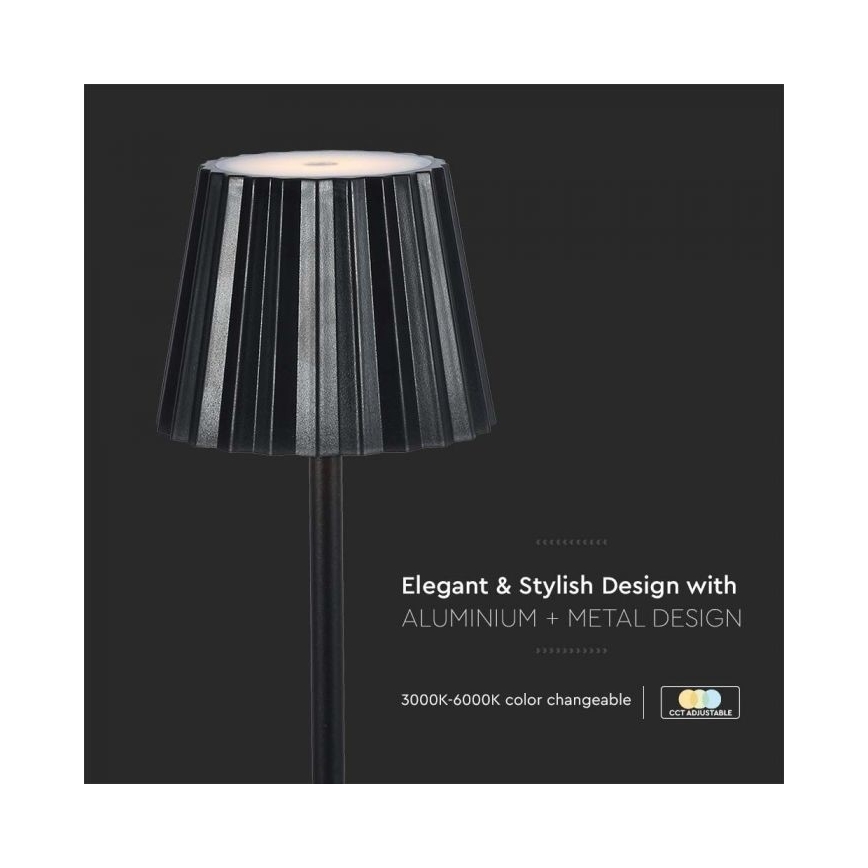 LED Stmievateľná dobíjacia dotyková stolná lampa LED/4W/5V 3000-6000K 1800 mAh čierna