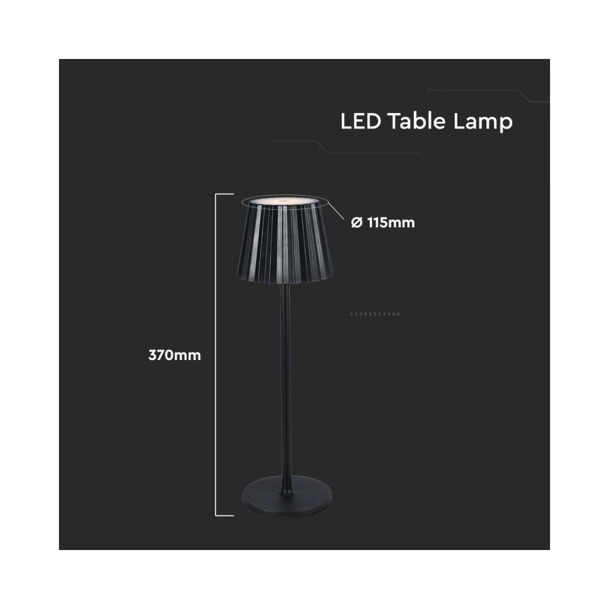 LED Stmievateľná dobíjacia dotyková stolná lampa LED/4W/5V 3000-6000K 1800 mAh čierna