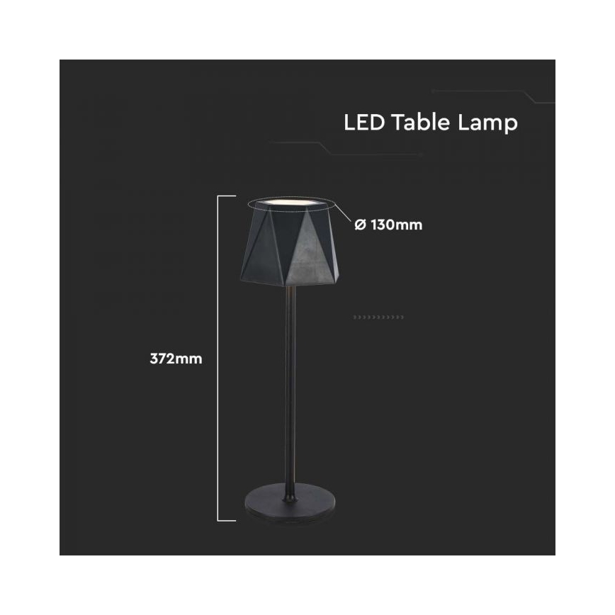 LED Stmievateľná dobíjacia dotyková stolná lampa LED/4W/5V 3000-6000K 1800 mAh čierna