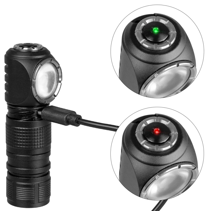 LED stmievateľná nabíjateľná čelovka s červeným svetlom 3v1 LED/10W/5V IP66 500 lm 800 mAh