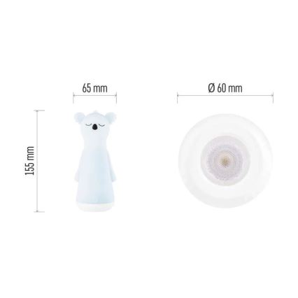 LED stmievateľná dobíjateľná detská baterka s nočným svetlom 2 v 1 LED/3,7V 1200 mAh