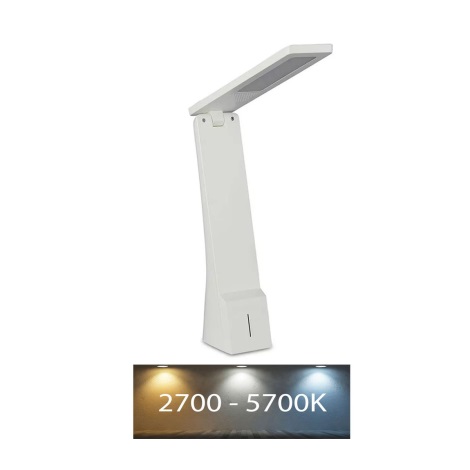 LED Stmievateľná dotyková dobíjacia stolná lampa USB LED/4W/5V 1200 mAh 2700K-5700K biela/strieborná