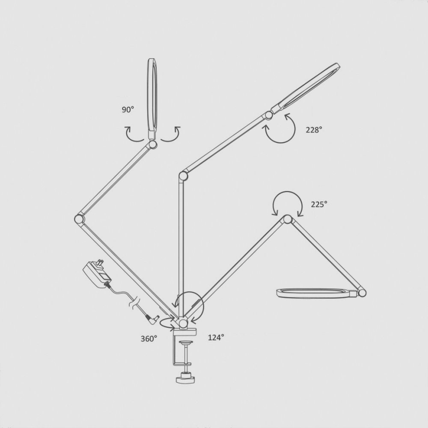 LED Stmievateľná dotyková flexibilná stolná lampa LED/15W/230V 3000-6500K CRI 96 čierna
