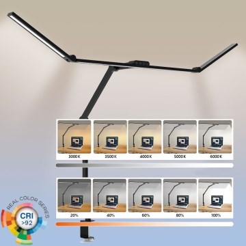 LED Stmievateľná dotyková flexibilná stolná lampa LED/36W/230V 3000-6500K CRI 92 čierna