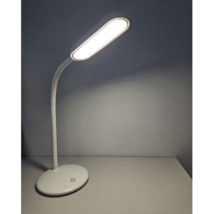 LED Stmievateľná dotyková flexibilná stolná lampa LED/6W/5V USB 1200 mAh biela