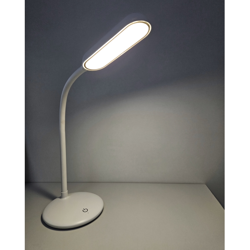 LED Stmievateľná dotyková flexibilná stolná lampa LED/6W/5V USB 1200 mAh biela