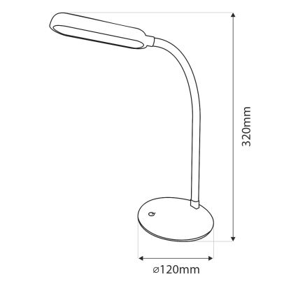 LED Stmievateľná dotyková flexibilná stolná lampa LED/6W/5V USB 1200 mAh biela