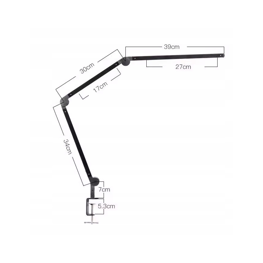 LED stmievateľná dotyková flexibilná stolná lampa s klipom LED/12W/230V 3000/4000/6000K čierna