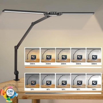 LED Stmievateľná dotyková flexibilní stolná lampa LED/24W/230V 3000-6500K CRI 92 čierna