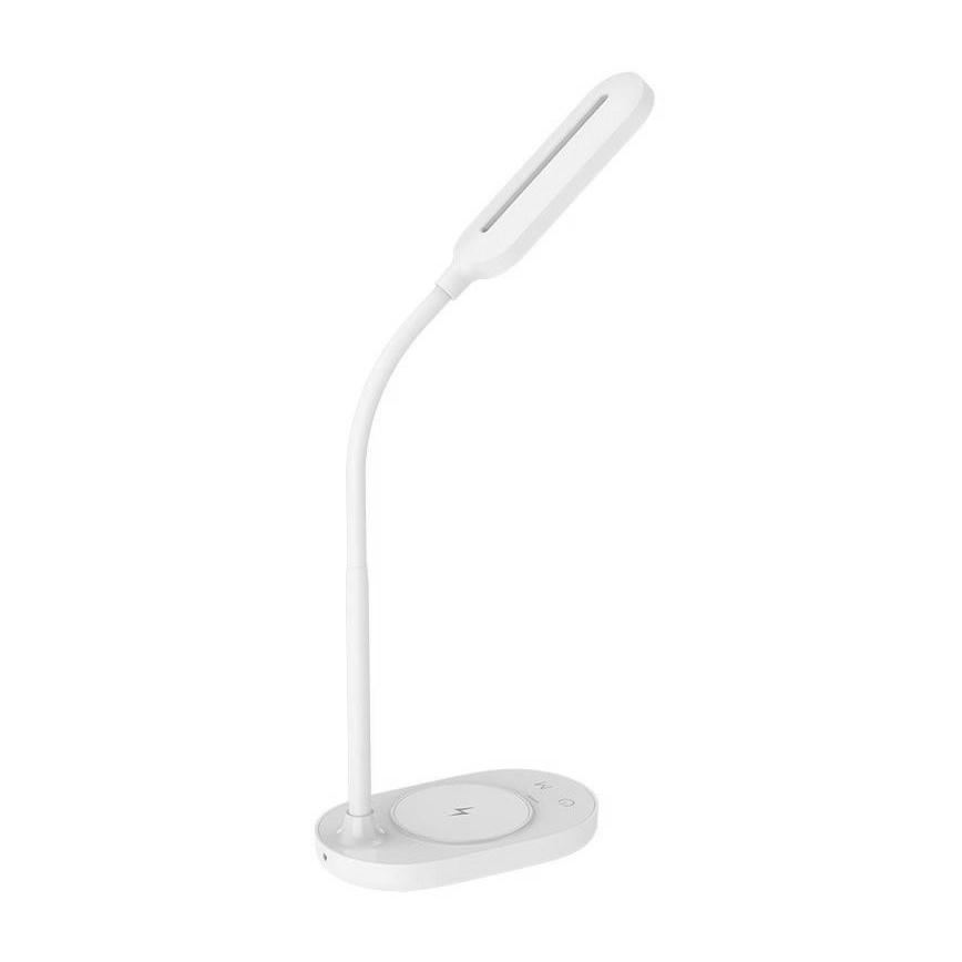 LED Stmievateľná dotyková stolná lampa s bezdrôtovým nabíjaním OCTAVIA LED/7W/230V biela