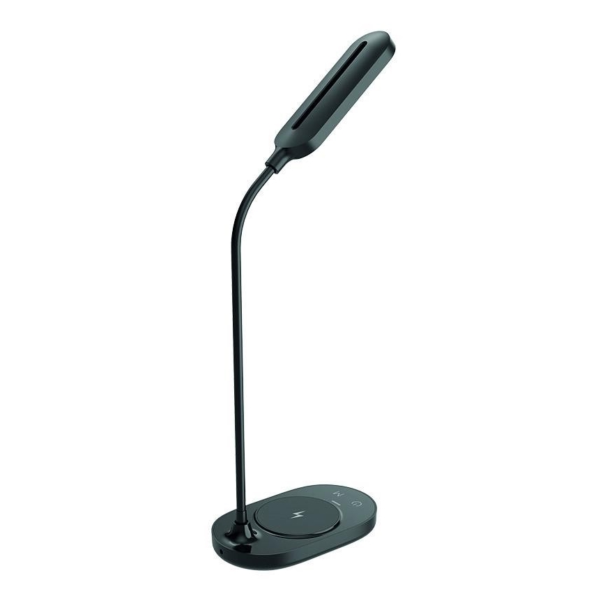 LED Stmievateľná dotyková stolná lampa s bezdrôtovým nabíjaním OCTAVIA LED/7W/230V čierna