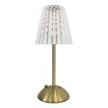 LED Stmievateľná dotyková nabíjacia stolná lampa ELBA LED/1,6W/800 mAh 3000/4000/6000K zlatá/číra