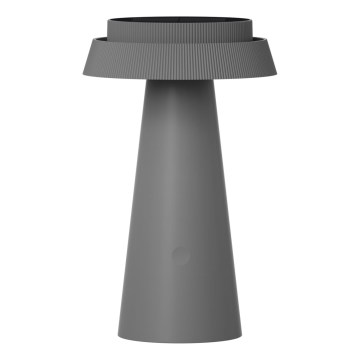 LED Stmievateľná dotyková solárny lampa MARAKESZ LED/3,7V USB 3600 mAh 1800/2700/3000K IP54 šedá
