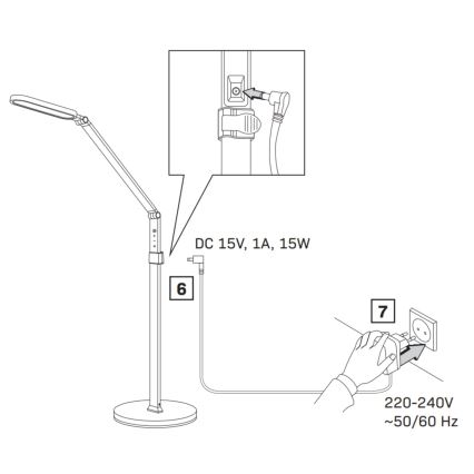 LED Stmievateľná dotyková stojacia lampa FERRARA LED/13W/230V 3000/4000/6000K biela