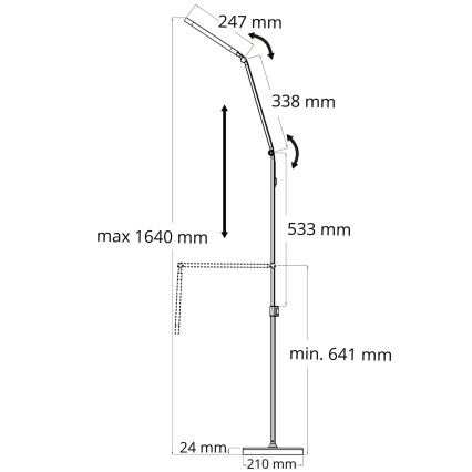 LED Stmievateľná dotyková stojacia lampa FERRARA LED/13W/230V 3000/4000/6500K čierna