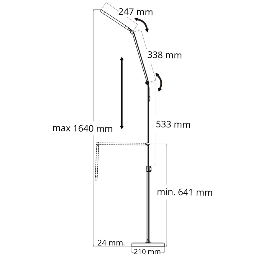 LED Stmievateľná dotyková stojacia lampa FERRARA LED/13W/230V 3000/4000/6000K čierna