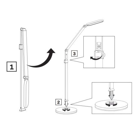 LED Stmievateľná dotyková stojacia lampa FERRARA LED/13W/230V 3000/4000/6000K čierna