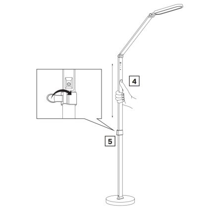 LED Stmievateľná dotyková stojacia lampa FERRARA LED/13W/230V 3000/4000/6000K čierna