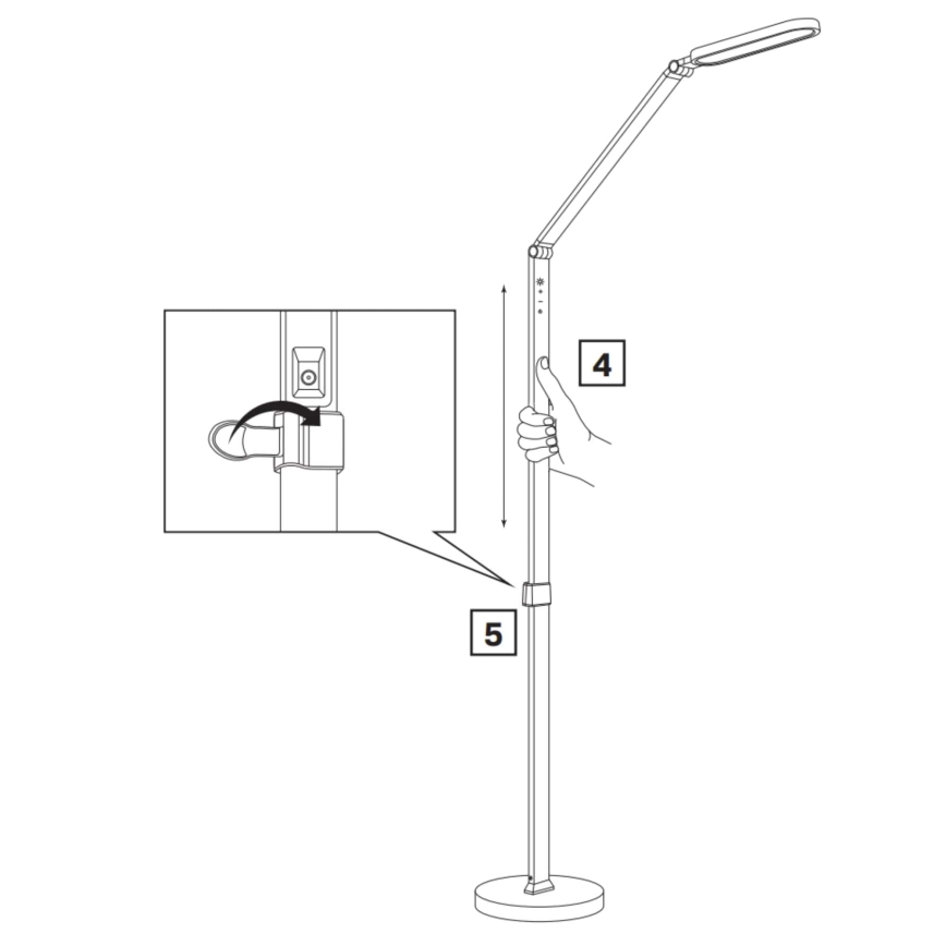 LED Stmievateľná dotyková stojacia lampa FERRARA LED/13W/230V 3000/4000/6000K čierna