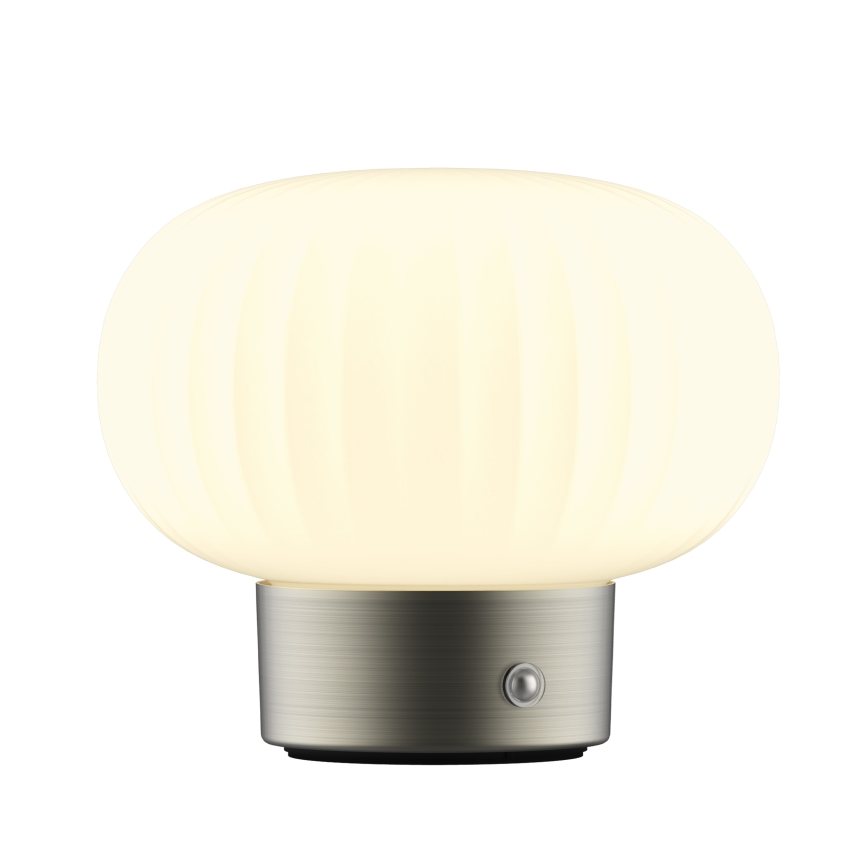 LED Stmievateľná dotyková stolná lampa LATTE LED/1,8W/5V USB 2000 mAh matný chróm/biela