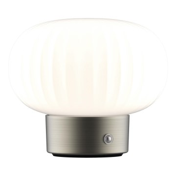 LED Stmievateľná dotyková stolná lampa LATTE LED/1,8W/5V USB 2000 mAh matný chróm/biela