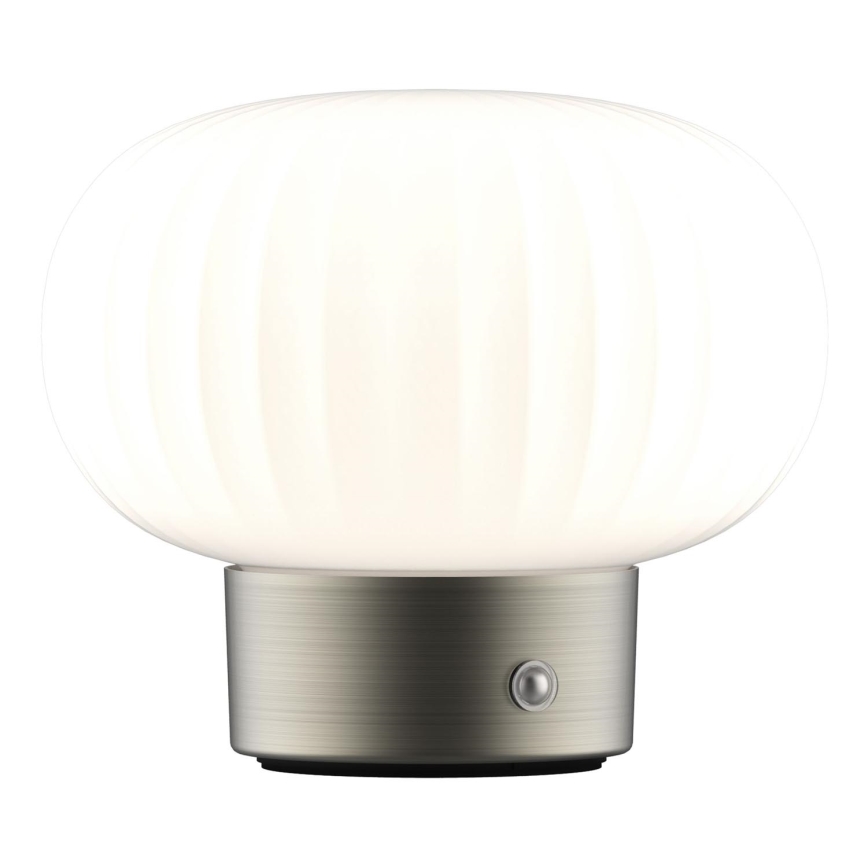 LED Stmievateľná dotyková stolná lampa LATTE LED/1,8W/5V USB 2000 mAh matný chróm/biela