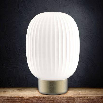 LED Stmievateľná dotyková stolná lampa LATTE LED/1,8W/5V USB 2000 mAh zlatá/biela