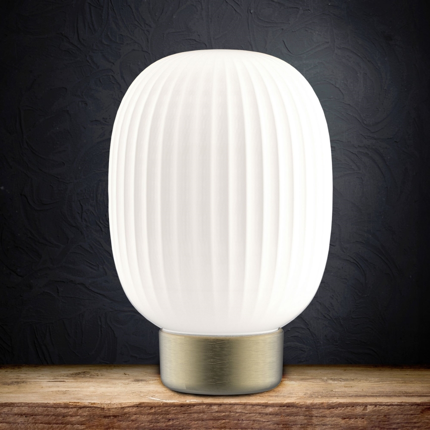 LED Stmievateľná dotyková stolná lampa LATTE LED/1,8W/5V USB 2000 mAh zlatá/biela