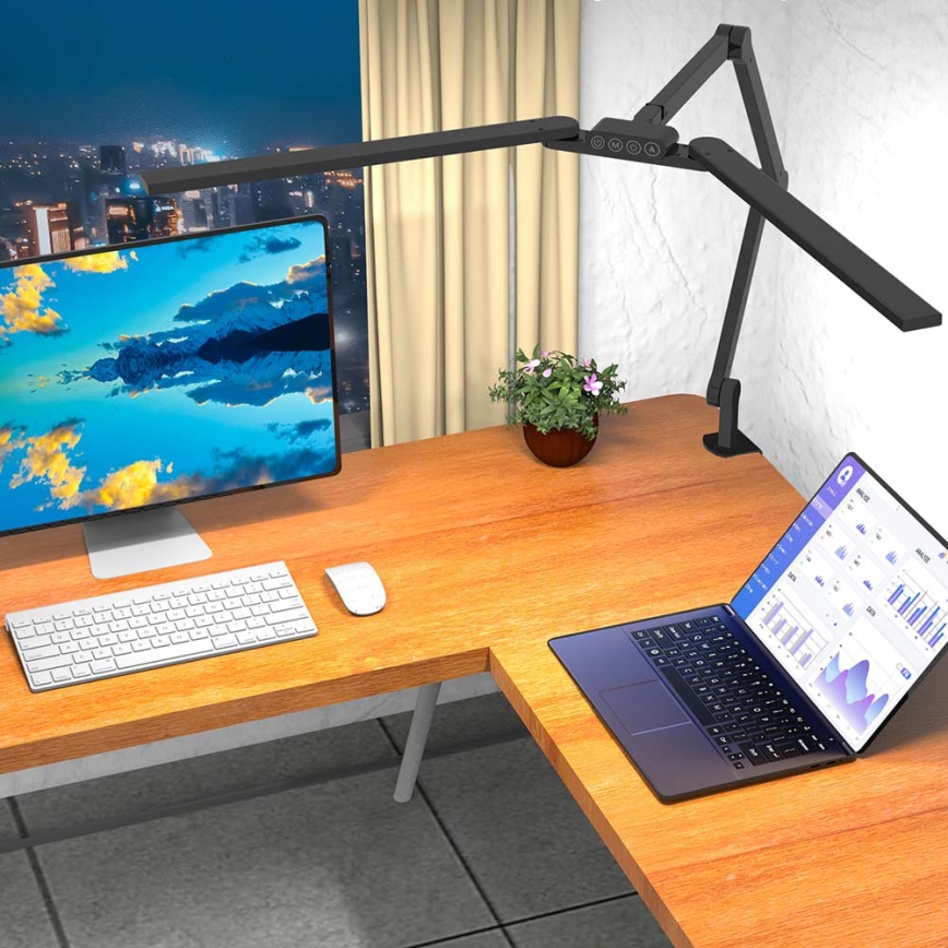 LED Stmievateľná dotyková flexibilná stolná lampa POINTIQ LED/24W/230V 3000-6500K CRI 92 čierna