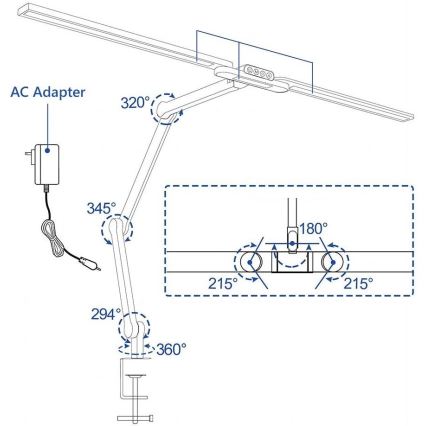 LED Stmievateľná dotyková flexibilná stolná lampa POINTIQ LED/24W/230V 3000-6500K CRI 92 čierna