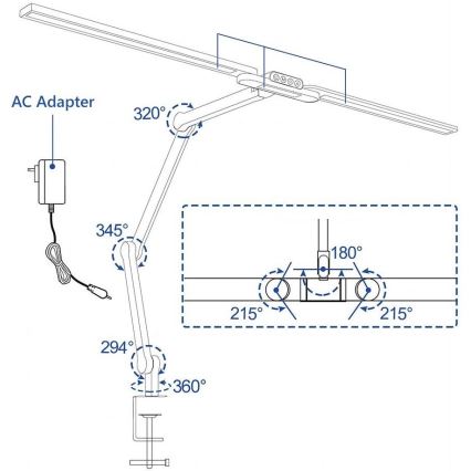 LED Stmievateľná dotyková flexibilní stolná lampa LED/24W/230V 3000-6500K CRI 92 čierna