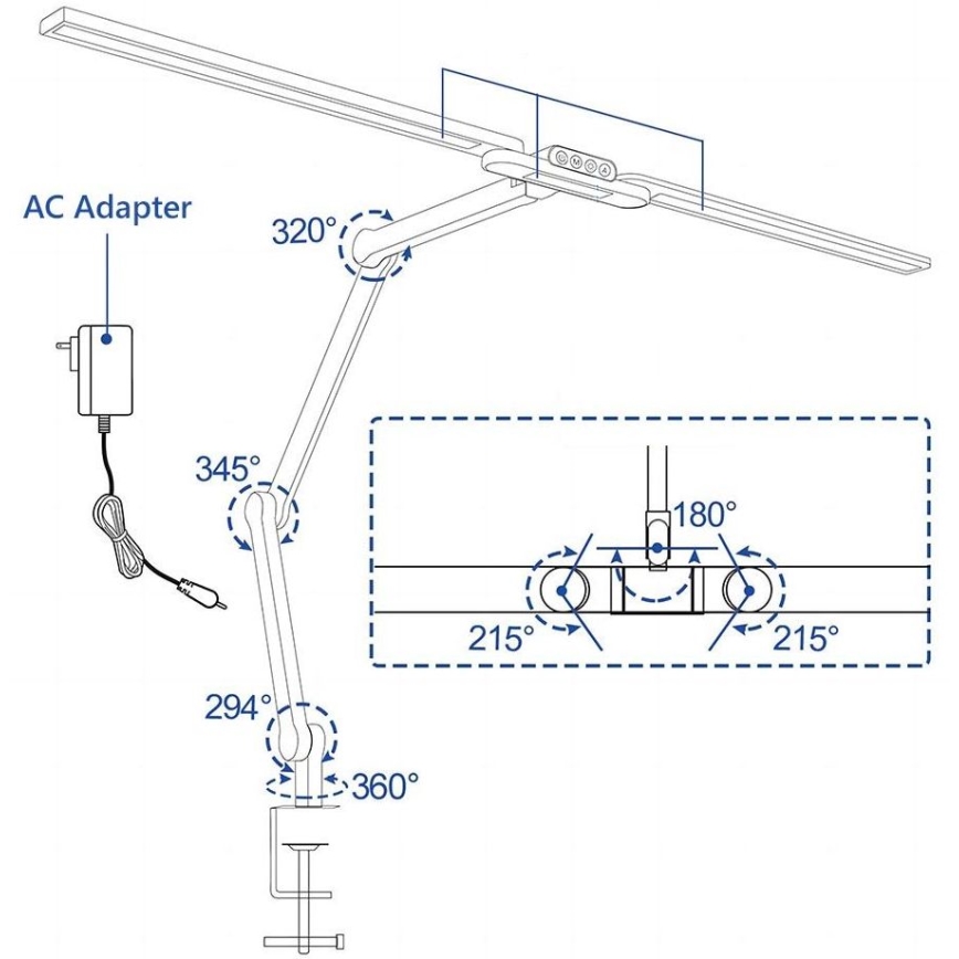 LED Stmievateľná dotyková flexibilná stolná lampa POINTIQ LED/24W/230V 3000-6500K CRI 92 čierna
