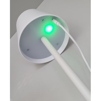 LED Stmievateľná dotyková stolná lampa LED/5W/5V USB 1200 mAh biela