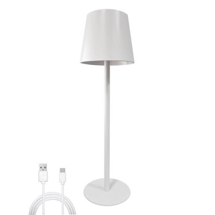 LED Stmievateľná dotyková stolná lampa LED/5W/5V USB 1200 mAh biela