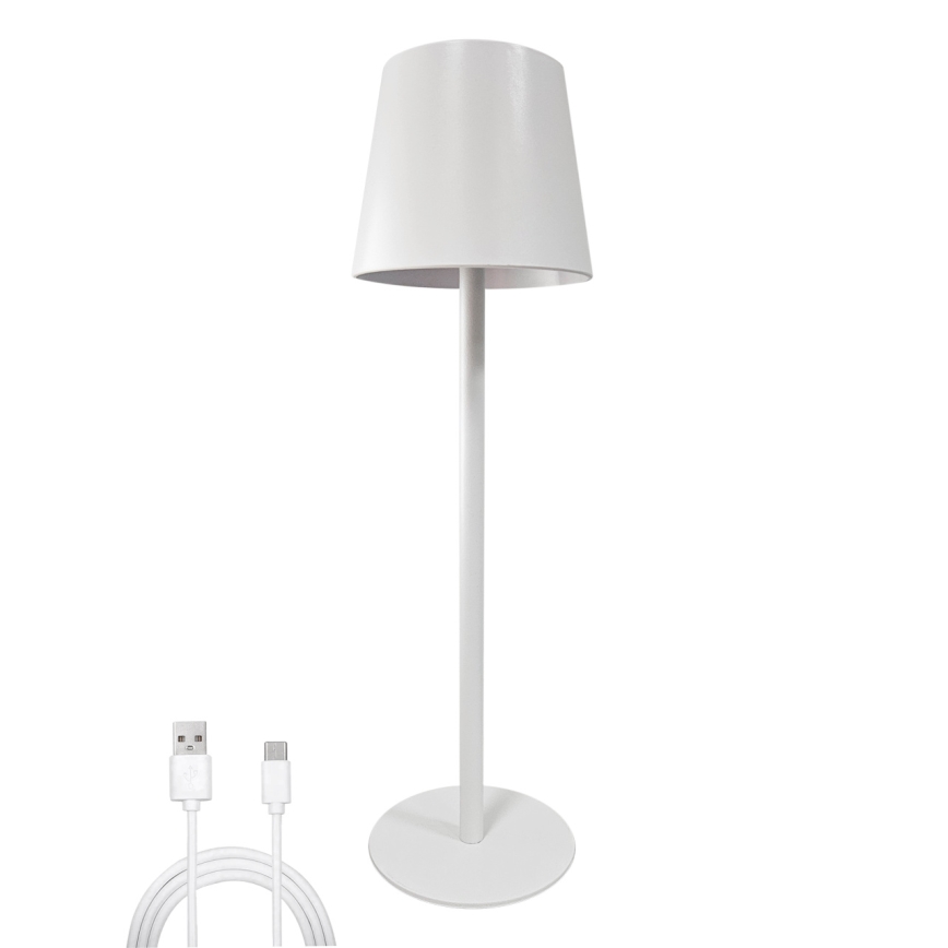 LED Stmievateľná dotyková stolná lampa LED/5W/5V USB 1200 mAh biela